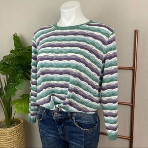 Alfred Dunner Striped Knit Sweater (Sz XLarge)